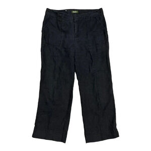 Eddie Bauer Black Vashon Fit Linen Pants 8 Tall
